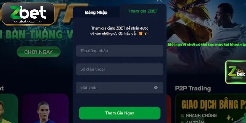 Đăng nhập Zbet trên web chỉ với 4 bước