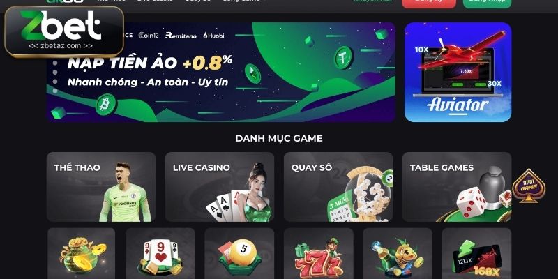Zbet là nhà cái uy tín, nạp rút tiền siêu tốc