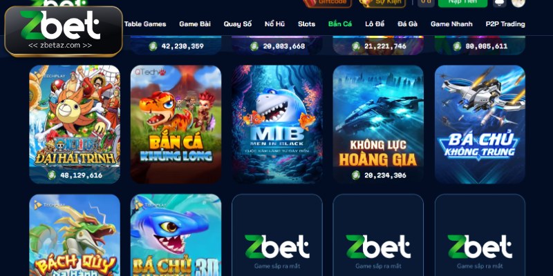 Bắn cá Zbet là sản phẩm giải trí hiện đại và cuốn hút