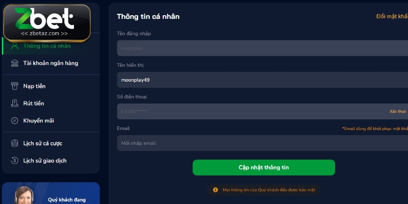 Hội viên cần cung cấp chính xác mọi thông tin để được hỗ trợ tốt hơn