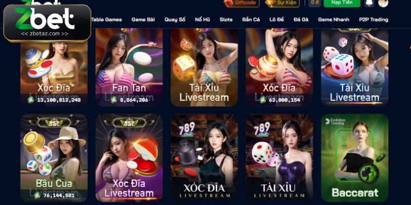 Live casino Zbet được thiết kế để mang lại cảm giác sống động chân thực